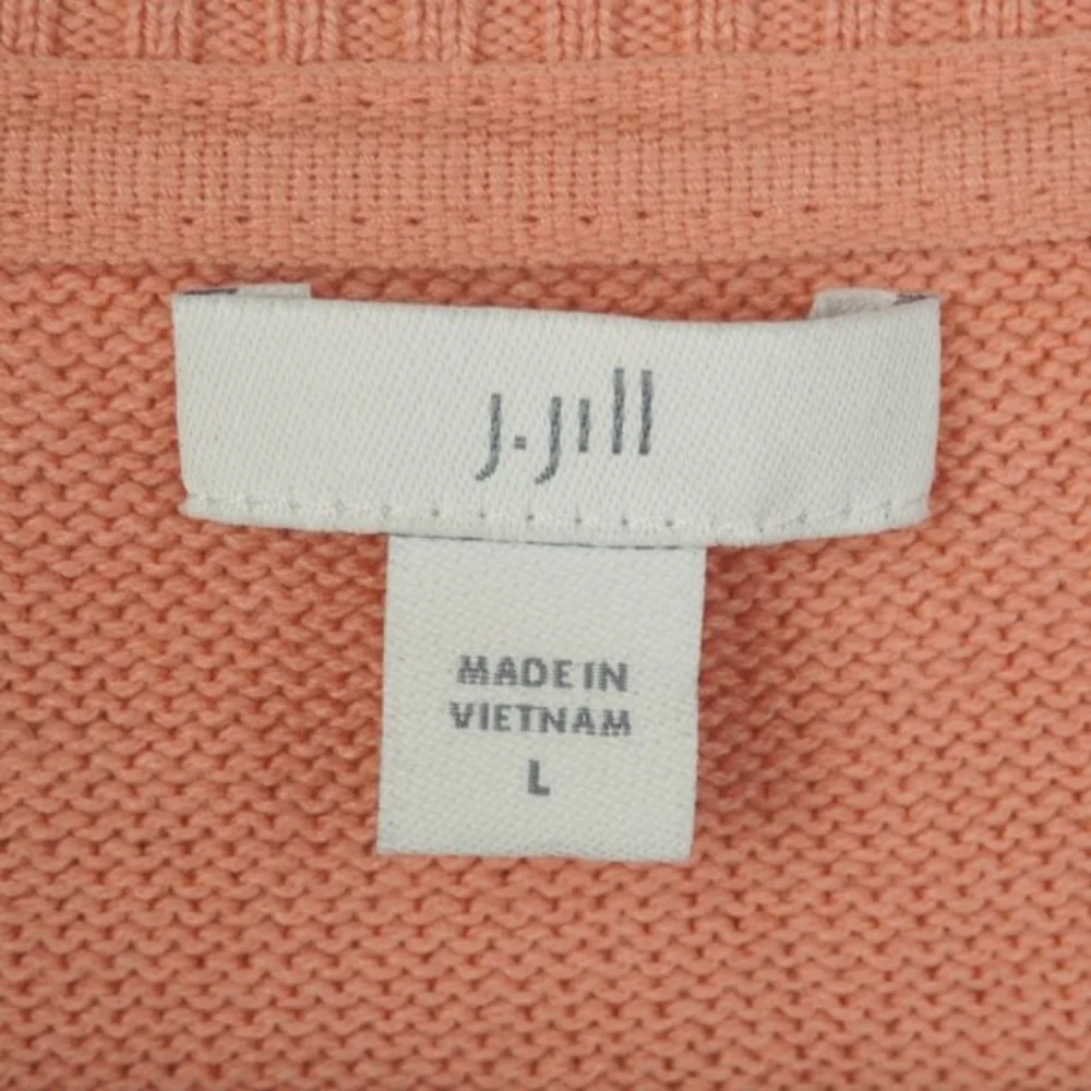 J Jill Peachy Pink‎ Cardigan Sweater Size Large